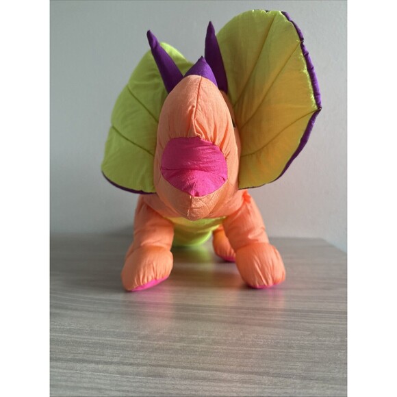 Trendmasters Triceratops Dinosaur Nylon Plush Vintage 1992 Stuffed Animal Toy - Picture 4 of 9